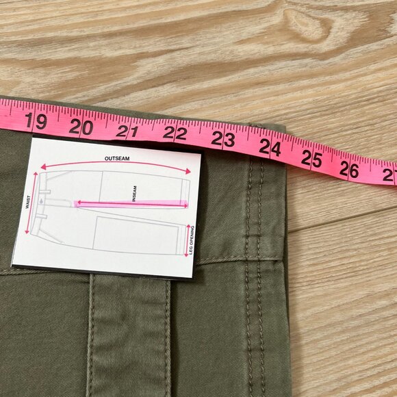 myStyle Cropped Cargo Pants Sz 14 Olive Sage green Military leg details casual - Picture 10 of 10